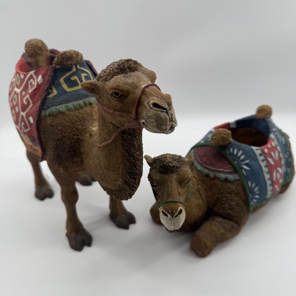 Camel Planters Resinโ Nativity Figurines Home Decor Desert Colorful Boho Animal
